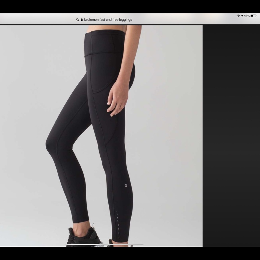 Lululemon fast and free 23  inch size4  leggings